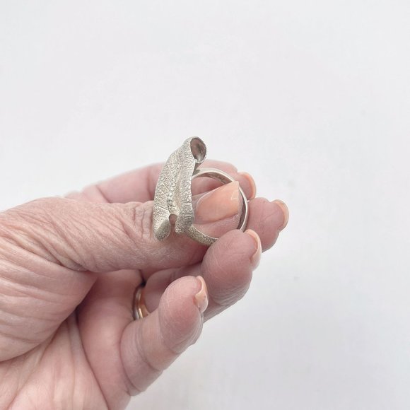 925 Silver Calla Lily Flower Band Ring 8.5 - Picture 5 of 7